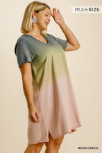 Load image into Gallery viewer, Ombre Moss Green Curvy Dress
