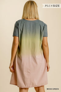 Ombre Moss Green Curvy Dress